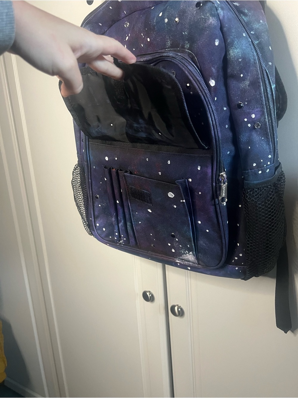 Hand Painted Galaxy Rhinestone Backpack - Picture 9 of 16